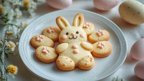 Wallpaper Mural Homemade easter cookies shaped like cute bunny surrounded by festive decor Torontodigital.ca