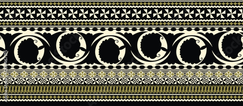 Geometrical-inspired abstract motifs with intricate details, offering diverse design possibilities for interiors and textiles.
