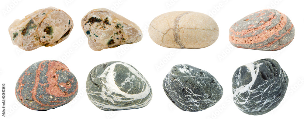 Sea stones set isolated Sea stones set isolated