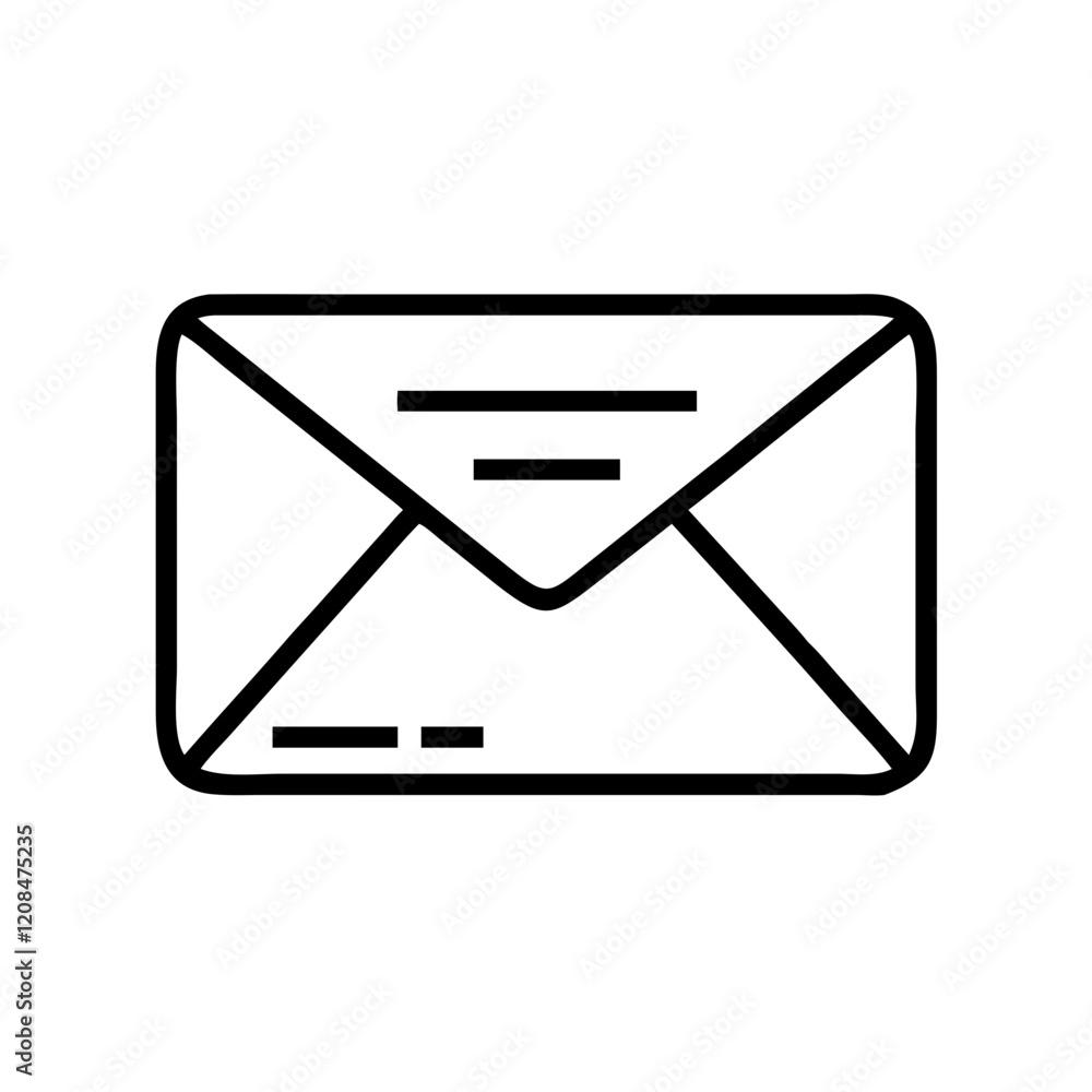 Envelope icon outline on white background Envelope icon outline on white background