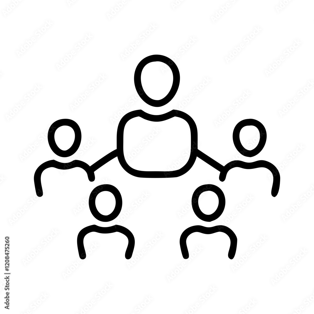 Group of people connecting with each other in an abstract design Group of people connecting with each other in an abstract design