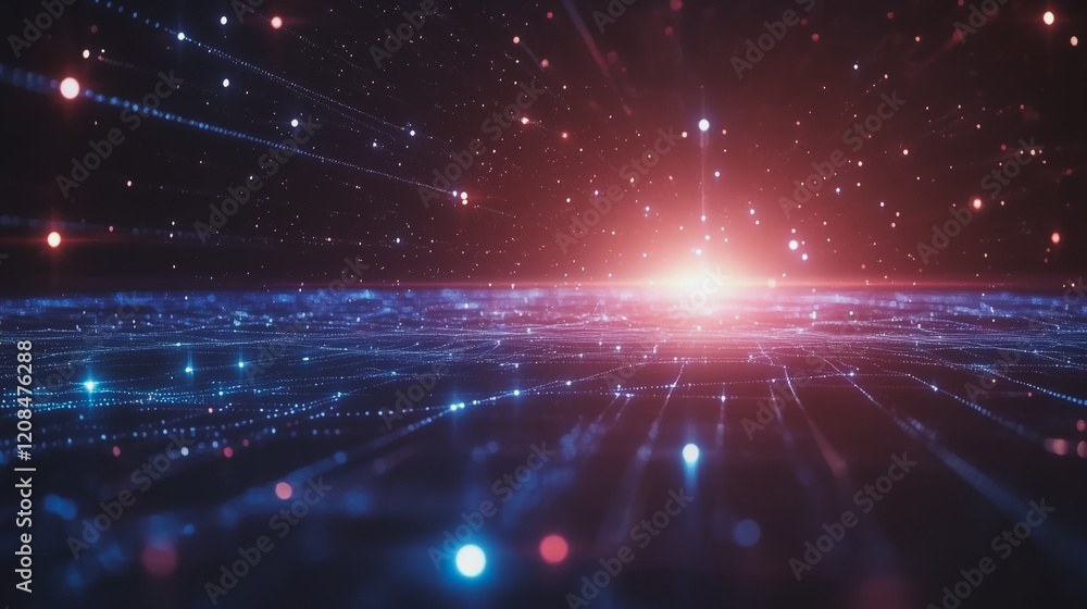 Obraz premium Smart digital Innovation city with connection network reciprocity over the cityscape. of future smart wireless digital city and social media networking systems that connects people with in city