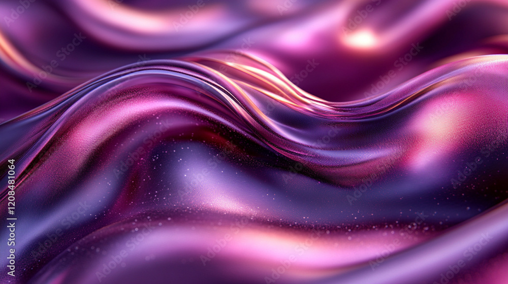 Obraz premium Futuristic sleek design with black and neon purple tones, metallic reflections symbolizing chaos, technology, innovation, dynamic energy, modern aesthetics, and minimalism with blank caption space