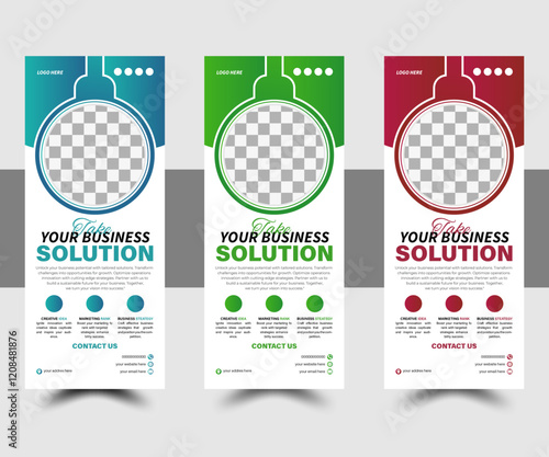 rollup  banner design  .Creative Business Template Design with Vector Icons