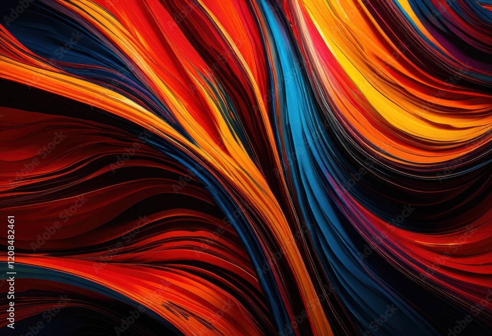 Naklejka premium vibrant abstract textures showcase featuring bold colors dynamic patterns striking visual drama, design, bright, vivid, shape, artistic, colorful, textured