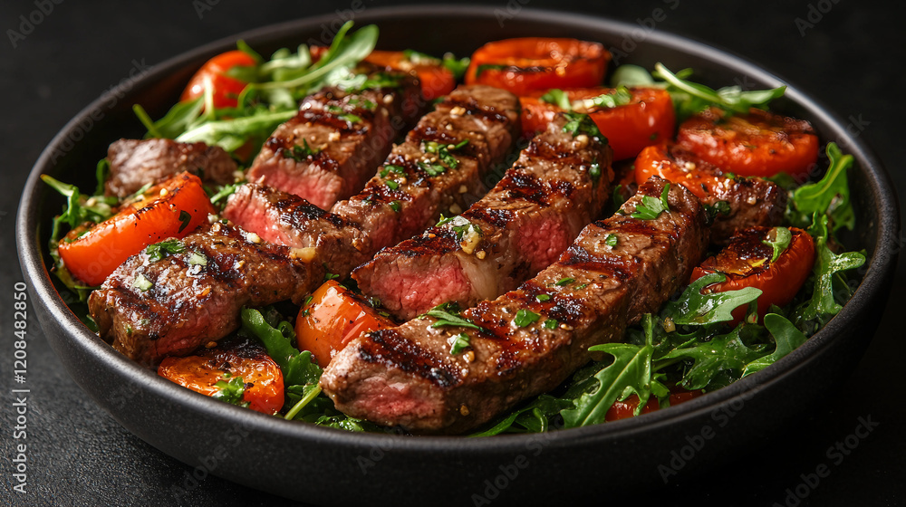 Fototapeta premium beef steak with vegetables