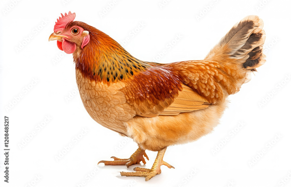 Fototapeta premium Beautiful brown Hen in Studio