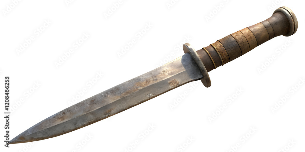 medieval knife, soft focus isolated on the transparent background medieval knife, soft focus isolated on the transparent background
