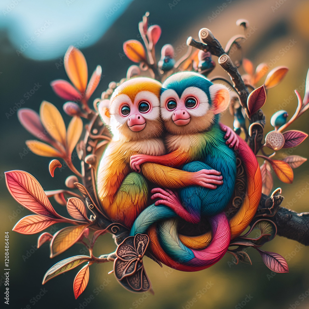 Obraz premium monkey love