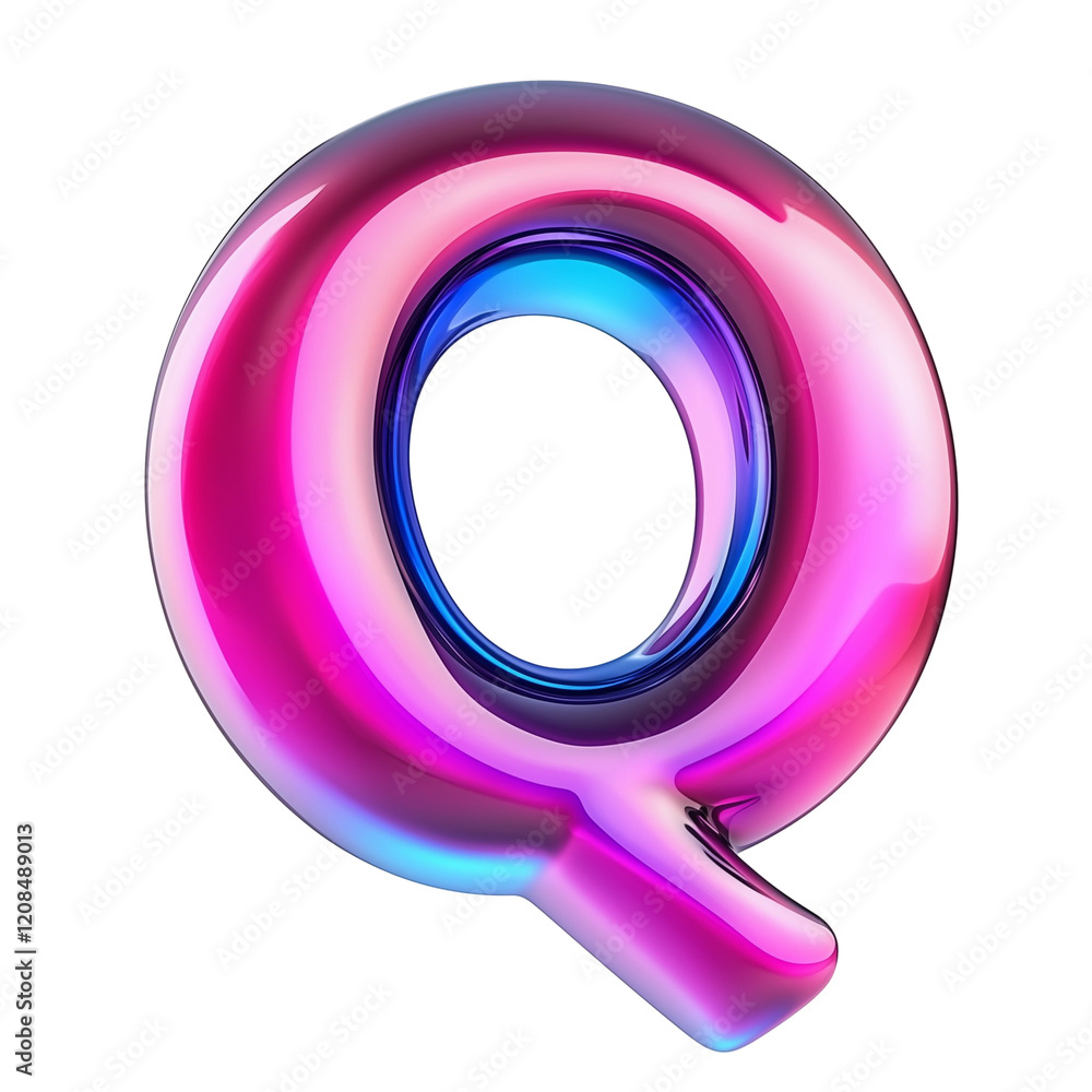 A glossy, colorful 3D letter A glossy, colorful 3D letter