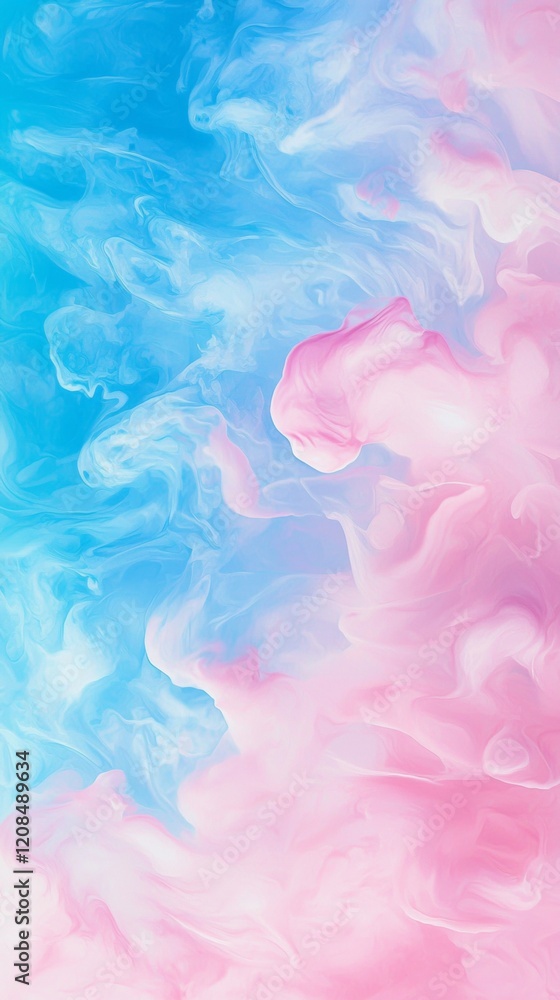 Mixing pink and cyan ink creates vibrant swirls, forming a stunning abstract image with a smooth gradient flowing from blue to pink, evoking a sense of creativity and imagination Mixing pink and cyan ink creates vibrant swirls, forming a stunning abstract image with a smooth gradient flowing from blue to pink, evoking a sense of creativity and imagination