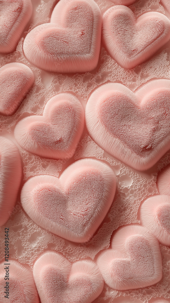 Obraz premium A close up of a bunch of hearts made of ice
