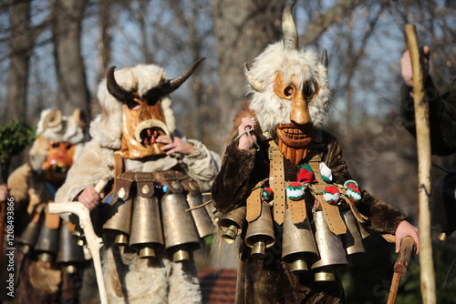 Fototapeta The Surva masquerade games festival in Sofia, Bulgaria