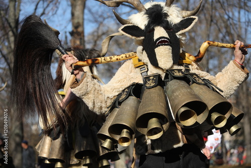 Bild auf Leinwand The Surva masquerade games festival in Sofia, Bulgaria