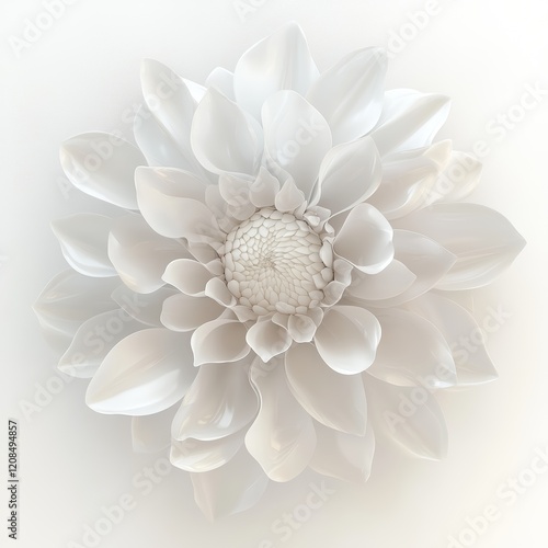 Crystal Glass Flower on White Background for Decoration or Still Life