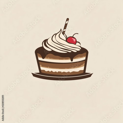 hocolate Cake bakery shop logo design vector template. Sweet cake icon based logo design editable vector file. cup cake, slice cake, pasty, birthday cake photo