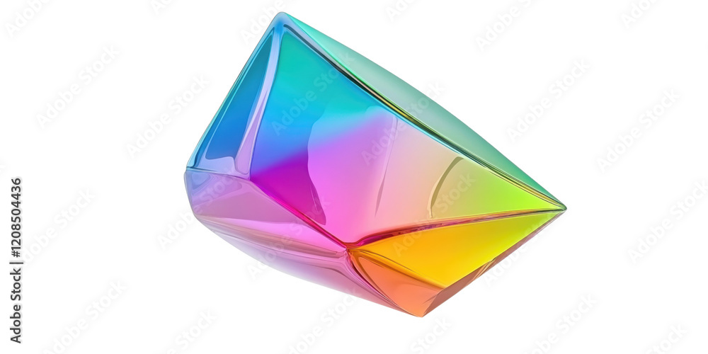 Abstract Rainbow Gemstone Iridescent Crystal Colorful 3D Render Prismatic Facets Shiny Jewel Abstract Rainbow Gemstone Iridescent Crystal Colorful 3D Render Prismatic Facets Shiny Jewel