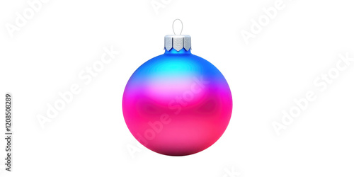 Vibrant Pink and Blue Christmas Ornament Festive Holiday Decoration Gradient Bauble