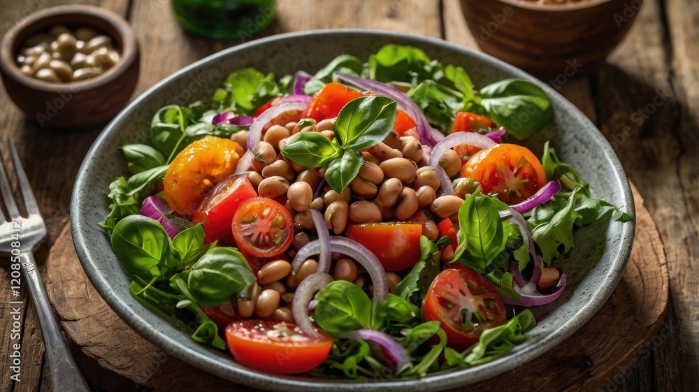 Refreshing Black-Eyed Bean Salad with Carrots, Tomatoes, and Basil Refreshing Black-Eyed Bean Salad with Carrots, Tomatoes, and Basil