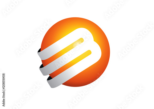 logo vectoriel effect 3d avec dégradé de la lettre B ou numéro 3