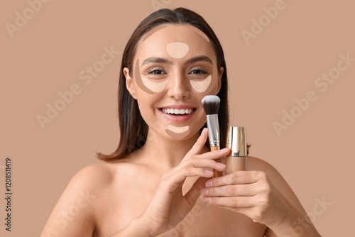 Young woman with makeup fou...