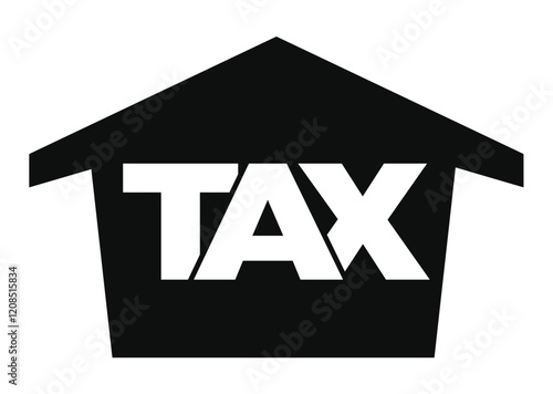 Property taxes icon. Monochrome simple sign from common tax collection. Property taxes icon for logo, templates, web design and infographics.