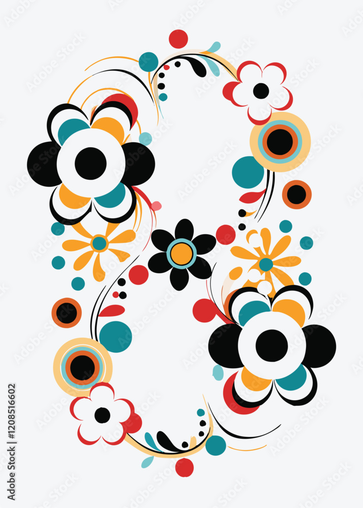 Fototapeta premium abstract background with circles vector white background