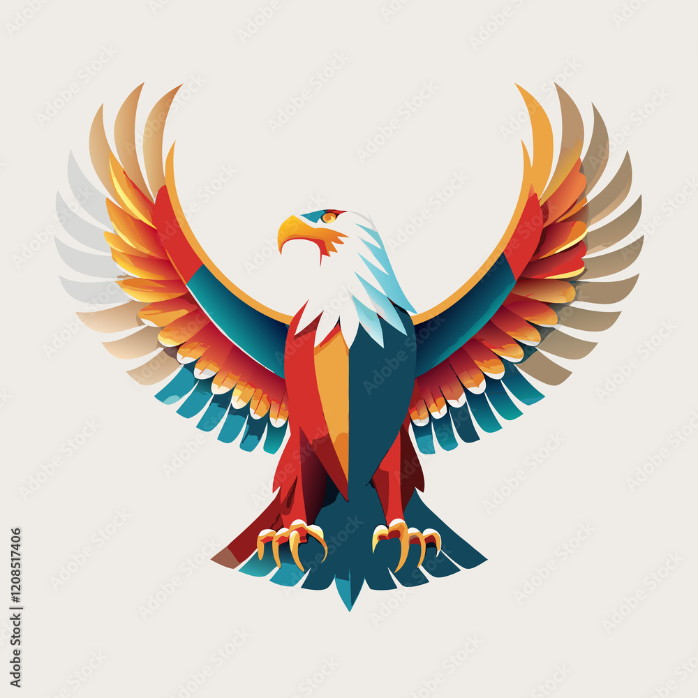 Obraz premium 3D eagle with wings white background