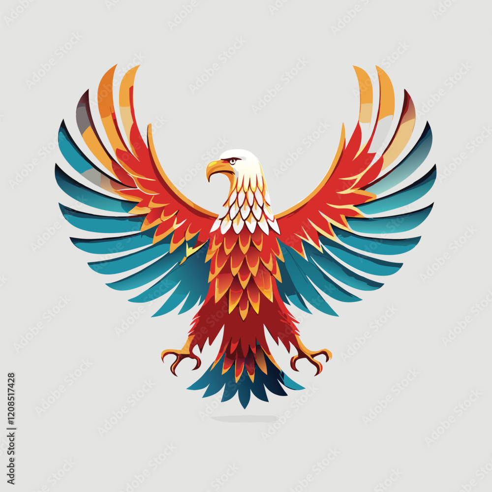 Naklejka premium eagle with wings with vector white background