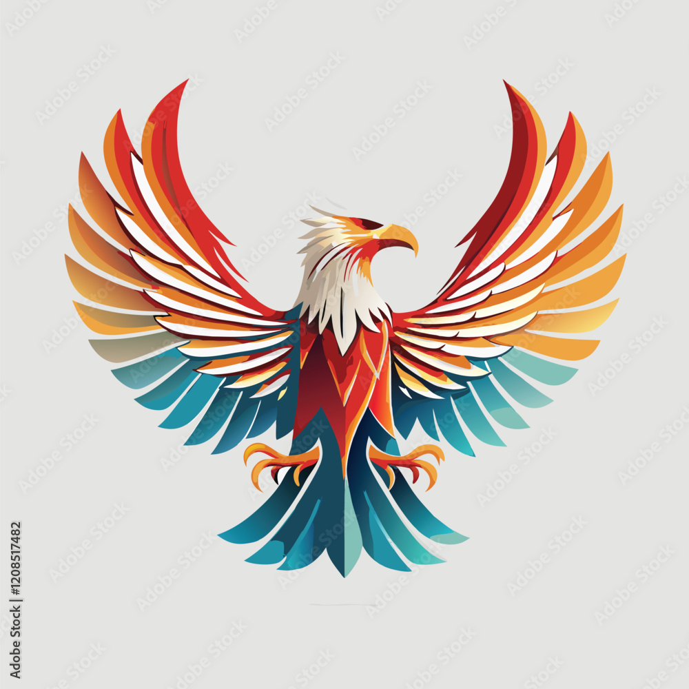 Obraz premium eagle with ribbon vector white background