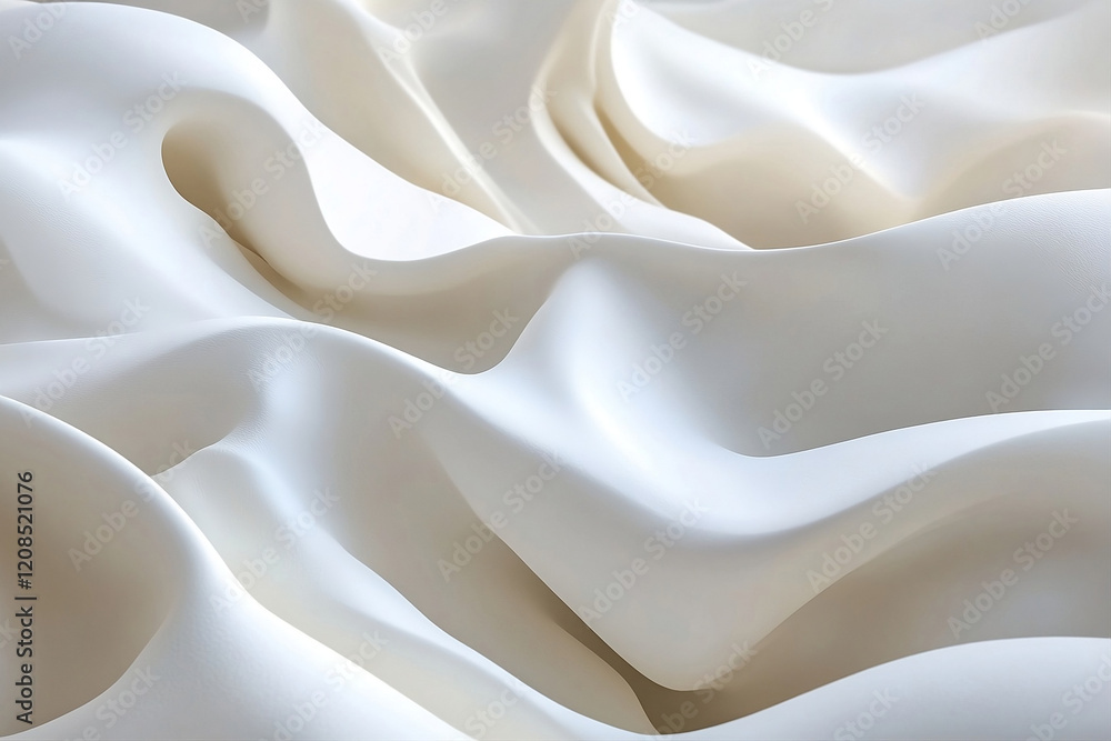 Obraz premium white silk fabric. Generative AI technology