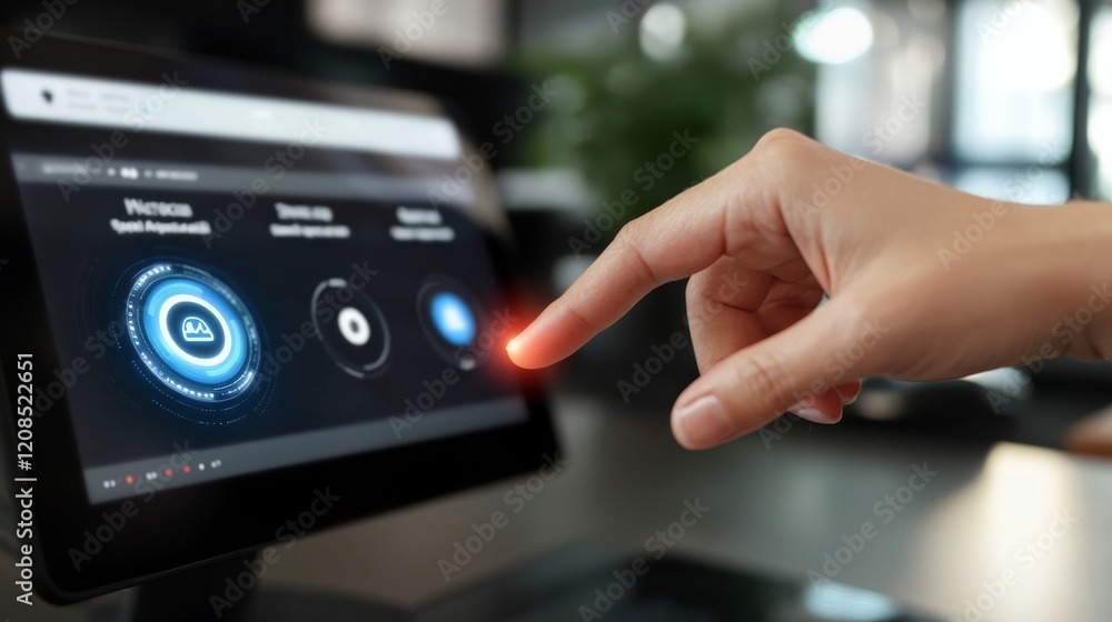 Futuristic User Interface Concept with Interactive Touchscreen Display Futuristic User Interface Concept with Interactive Touchscreen Display
