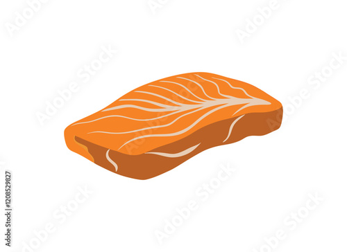 Illustration of Fresh Salmon Fillet - Fish Clipart for Culinary Use