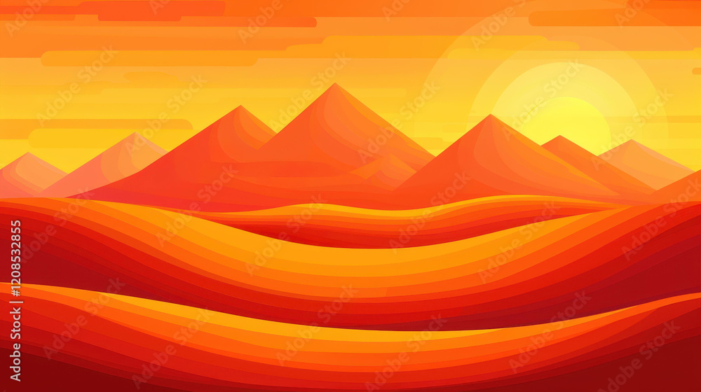 Fototapeta premium Experience the breathtaking view of a sunrise illuminating the vast sand dunes of the desert, perfect for capturing tranquility.