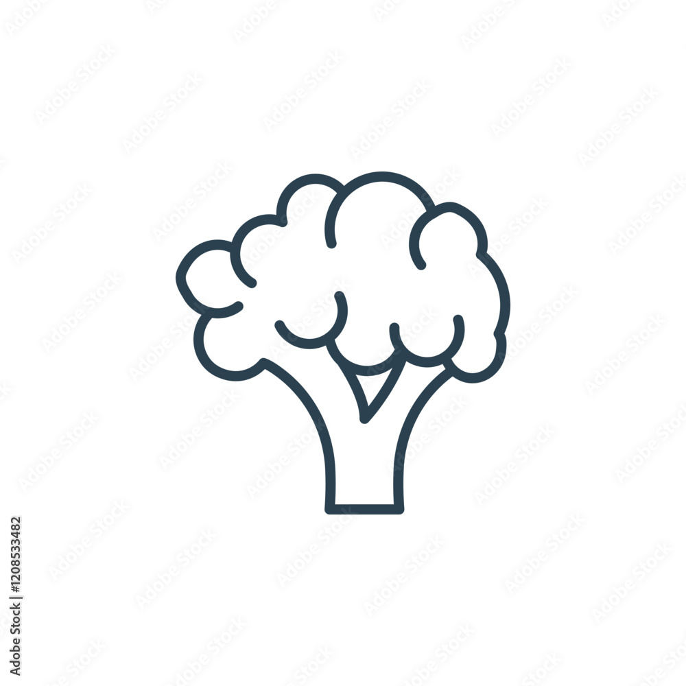 Minimalistic broccoli icon: simple outline design for healthy food concepts Minimalistic broccoli icon: simple outline design for healthy food concepts