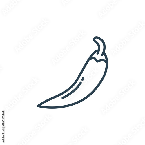 Simplistic chili pepper icon for spicy food designs
