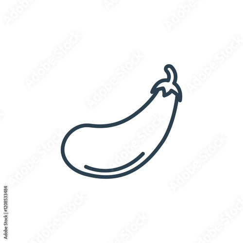 Minimalist eggplant icon for digital design and social media applications