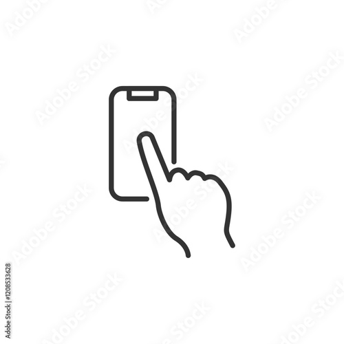 Minimalist finger tap on smartphone icon for digital interaction