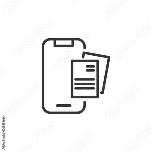 Minimalist invoice icon on digital device illustrating modern business and technology