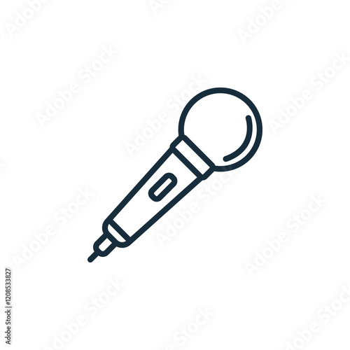 Minimalist line art microphone icon for audio and podcasting