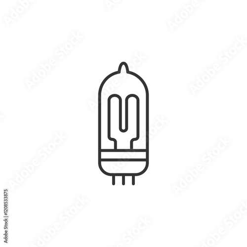 Minimalist line art of vintage light bulb icon for technology design
