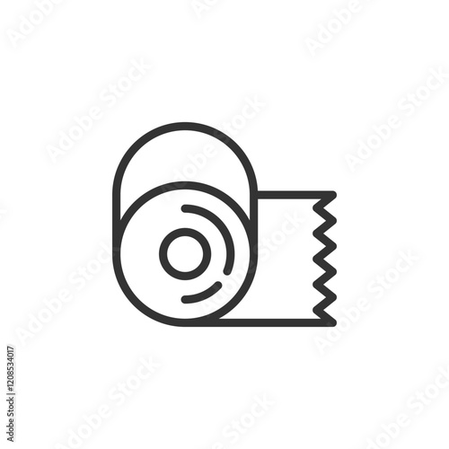 Minimalistic black tape roll icon on a clean white background