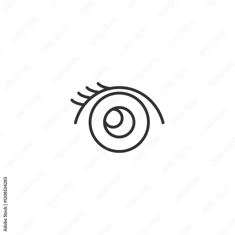 Minimalist eye icon with lashes for vision and eye care concepts Minimalist eye icon with lashes for vision and eye care concepts