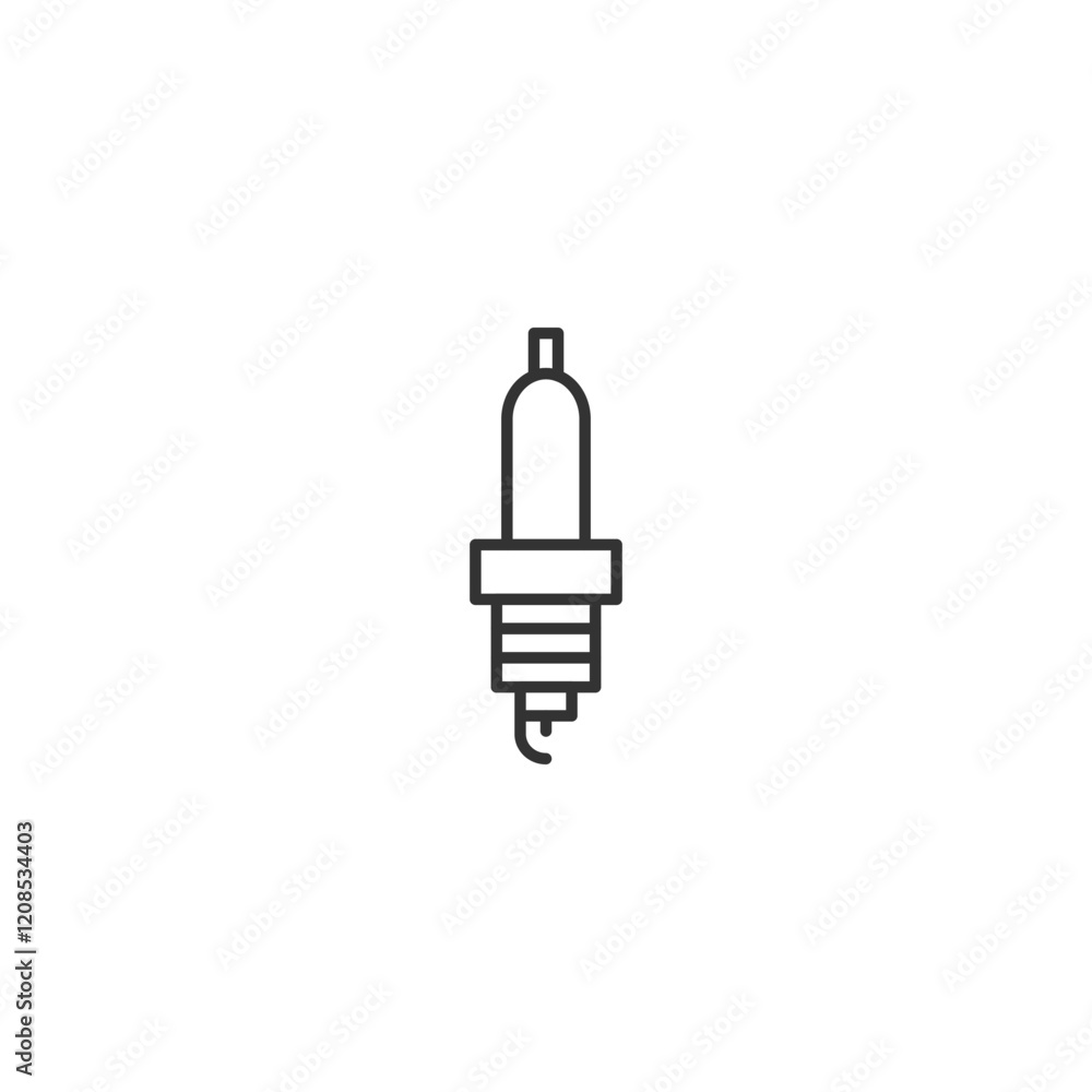Minimalist spark plug icon design for automotive and repair themes Minimalist spark plug icon design for automotive and repair themes