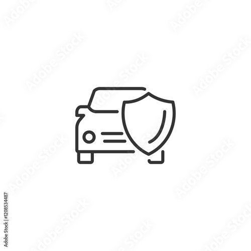 Car insurance protection icon: vehicle safety and security concept