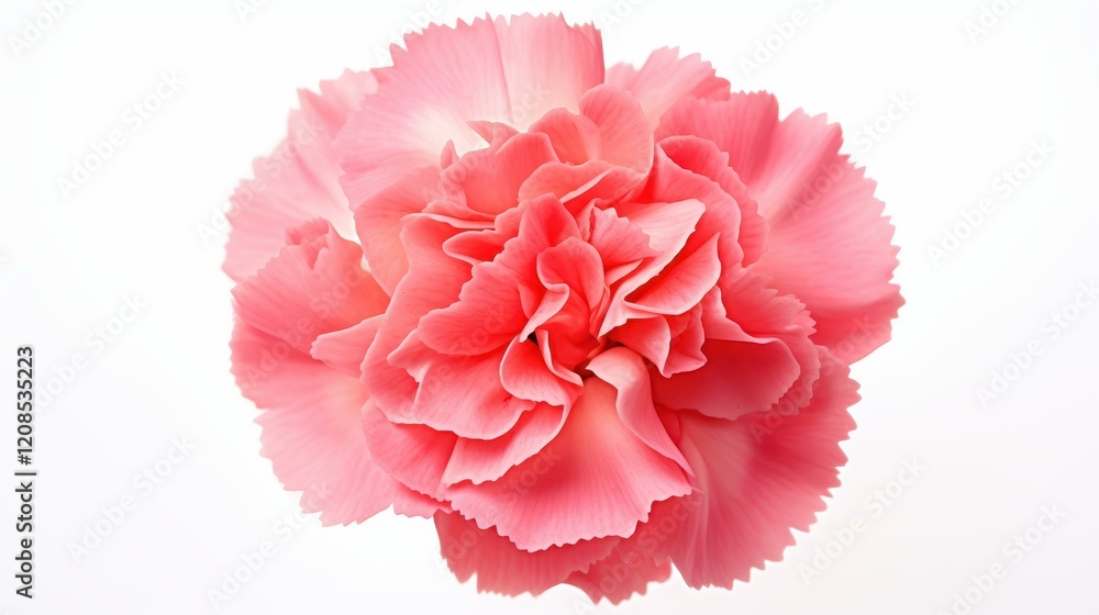 A vibrant pink carnation flower, featuring delicate petals, radiates beauty and charm in any bouquet or garden setting. A vibrant pink carnation flower, featuring delicate petals, radiates beauty and charm in any bouquet or garden setting.