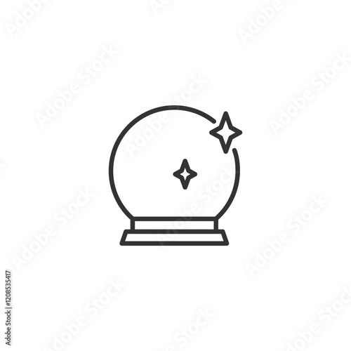 Mystical crystal ball with stars icon - minimalist design