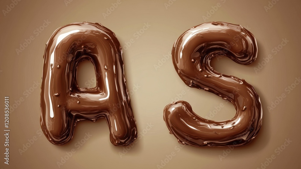 Chocolate ABC. Bakery letters, alphabet letter and number glazed choco. Decorative elements for baby, recipe, birthday cards, sale banners, vector design Chocolate ABC. Bakery letters, alphabet letter and number glazed choco. Decorative elements for baby, recipe, birthday cards, sale banners, vector design