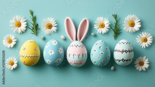 Creative easter crafting ideas: decorated eggs and spring flowers for festive inspiration photo