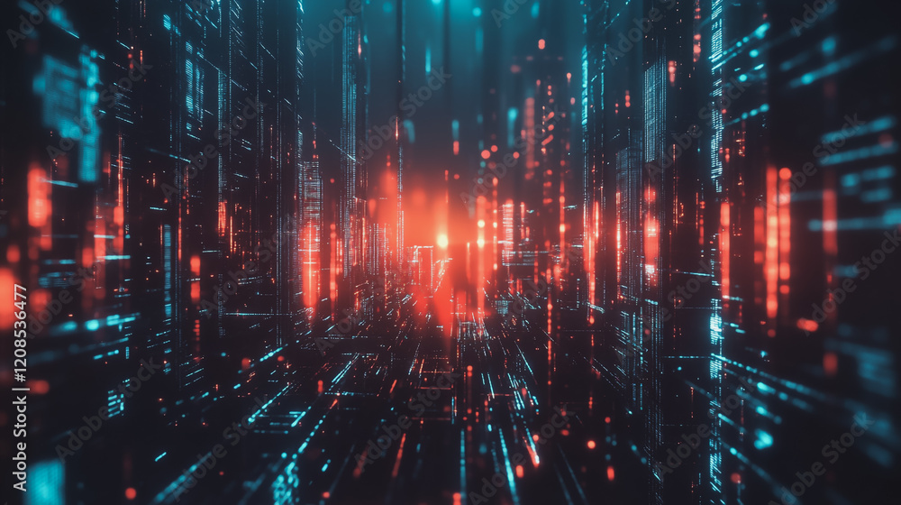 Obraz premium Smart digital Innovation city with connection network reciprocity over the cityscape. of future smart wireless digital city and social media networking systems that connects people with in city